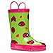 ZOOGS Children's Rubber Rain Boots, Little Kids & Toddler, Boys & Girls Patterns, Green (Lady Bug)