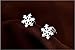 White Gold Plated Simple Small Mini Smooth Snowflake Stud Earrings Fashion Jewelry for Girls