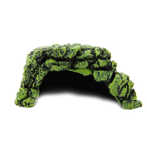 Reptile Hiding Habitat, Reptile Box Shelter Terrarium Caves for Turtle Aquarium Terrarium Decoration Ornament[Medium]