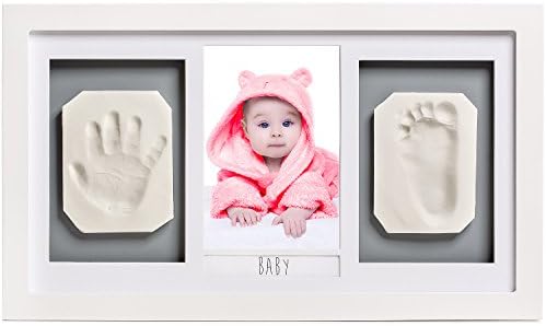 Lovely Baby Handprint & Footprint Picture Frame Kit -The Perfect Shower Gift for Boys and Girls, and A Forever Registry Memory, All in A Premium LARGE Wood Frame for Keepsake Decoration, Wall and Desk