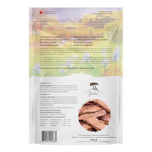 CALEDON FARMS PORK TENDERSTICK DOG TREATS, NO ADDITIVES, PRESERVATIVES FREE, 3.88 OUNCES (PACK OF 4)