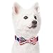 Blueberry Pet 2 Patterns Patriotic Spirits American Flag USA Adjustable Bowtie Blue Dog Collar - Handmade Bow Tie w/Jacquard Weave Fabric, Medium, Neck 14.5