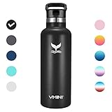 Vmini Water Bottle - Standerd Mouth Stainless Steel & Vacuum Insulated Bottle, New Straw Lid with Wide Handle, 22 oz
