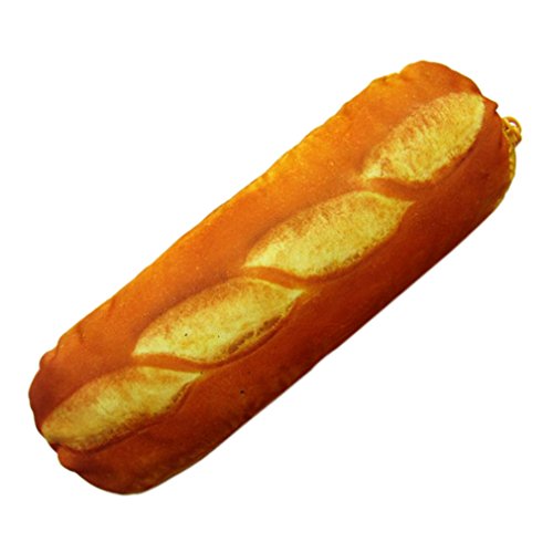 Simulation bread Pencil Case, Cheese bread French long stick Zippered Pencil bag Storage package Novelty School Work Fun Gift
