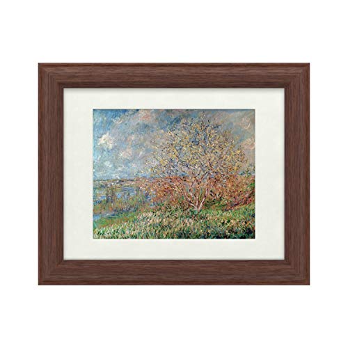 Trademark Fine Art ' Spring 1880 ' White Matted Wood Frame by Claude Monet 11x14