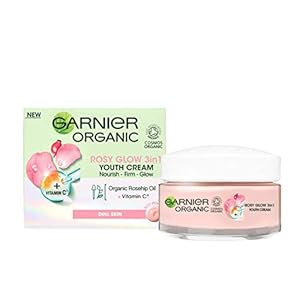 Garnier-Organic-Rosy-Glow-3-in-1-Youth-Cream-50-ml-For-Radiant-and-Glowing-Skin-With-Rosehip-Seed-Oil-and-Brightening-Vitamin-C-Vegan-Formula-Suitable-For-All-Skin-Types Garnier Organic Rosy Glow 3in1 Youth Cream 50ml, For Radiant and Glowing Skin, With Rosehip Seed Oil and Brightening…