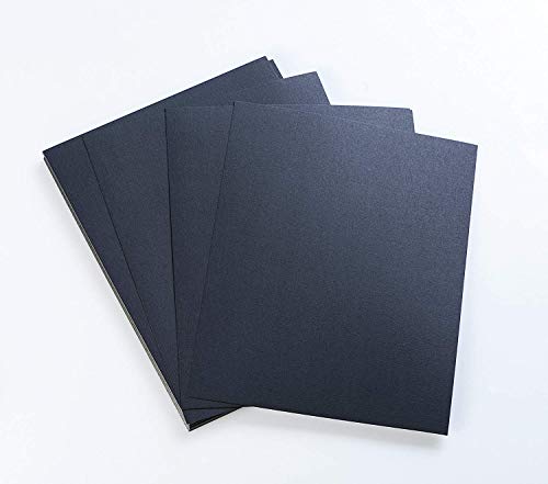 BNC Linen Texture Paper Presentation Covers, 8.75"X11.25", Black Color, Pack of 100 - Thumbnail 2