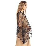 Anna-Kaci See Through Floral Mesh Bolero Cover Up Shrug Cardigan Shawl Wrap For Women Anna-Kaci See Through Floral Mesh Bolero Cover Up Shrug Cardigan Shawl Wrap For Women