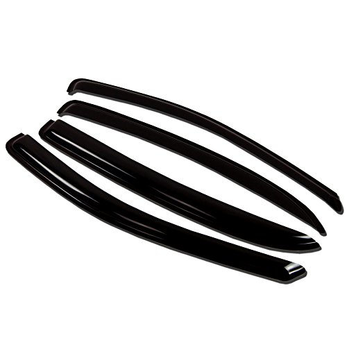 TuningPros WV-821 Window Visor Deflector Rain Guard Dark Smoke 4-pc Set
