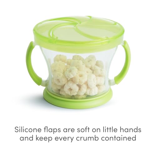 Munchkin 2 Pack Snack Catchers | Toddler Snack Box & Jar for Baby-LED Weaning | Food Containers | BPA Free Jar with Handles | Anti-Spill - Blue/Green