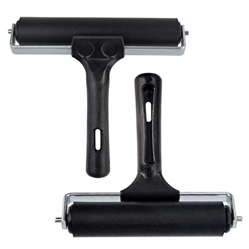 Poualss Tape Roller 5.9 inch, Rubber Roller for Printmaking Wallpapers Stamping Gluing Application