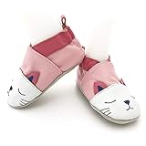 Tickle Toes Pink and White Cat Soft Leather Shoes