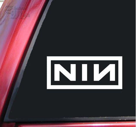 Nine Inch Nails Vinyl Decal Sticker (6" X 2.6", White)