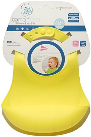 Baby Bib Silicone with Smart Food Catcher Premium Super Soft Silicone Suitable for Infants, Toddlers, Comfortable Keep Stains Off FOOD-GRADE SILICONE BPA FREE EASY CLEAN - Yellow