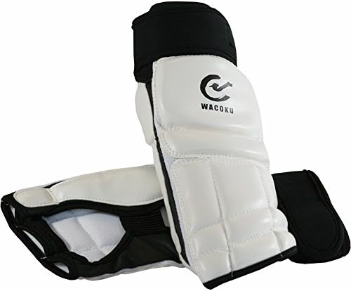 Wacoku Taekwondo White Competition Sparring Instep Foot Guards - Small
