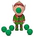 Hog Wild Christmas Elf Ball Popper Toy - Holiday Stocking Stuffer Includes 4 Soft Foam Balls - Squeeze to Pop Air Powered Balls Up to 20 Feet - for Indoor/Outdoor Play - Gift for Kids, Girls, Boys