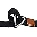 maikun Canvas Web Belt Silver Double D-ring Buckle 1 1/2 Inch Wide, Cloth Black Belt for Men, Length 140cm