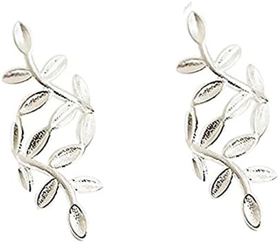 TMCO 925Silver Leaves Non Piercing Ear Clip Cuff Earrings Girl And Woman Presents