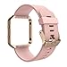 Simpeak Sport Band Compatible with Fitbit Blaze Smartwatch Sport Fitness, Silicone Wrist Band with Meatl Frame Replacement for Fitbit Blaze Men Women, Large, Pink Band with Frame