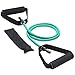REEHUT Single Resistance Band Exercise Tube with Handle, Door Anchor and Manual, for Resistance Training, Physical Therapy, Home Workouts, Fitness, Pilates, Boxing Strength Training - Green