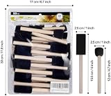 Conda 50 Piece Foam Brush Set Wood Handle - Assorted Sizes for Acrylics Stains view 2