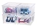 IRIS USA, Inc. Iris Easy Access Men's Shoe Box, 2 Pack, Wide, Clear