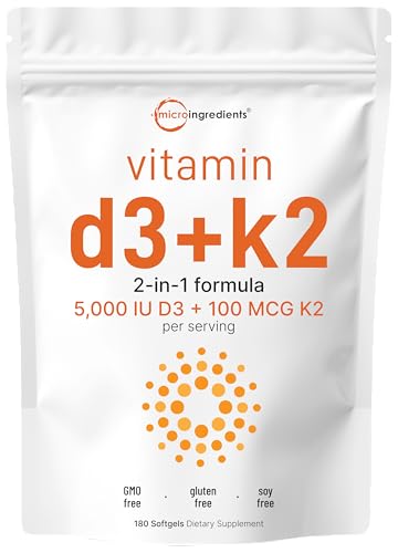 Micro Ingredients Vitamin D3 and K2 Softgels