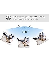Proyector Manual Pantalla Desplegable   FEZIBO 100: 16: 9 Cine HD para cine en casa con bloqueo automático para montaje en techo o pared interior