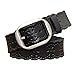 TUNGHO Vintage Womens Hollow Flower Belt Genuine Leather Belts With Needle Buckle Plus Size Nice Gift Box(XL, Black)