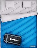 FUNDANGO Double Sleeping Bag 2 Person Sleeping Bags for Adults Envelope Compact Waterproof Warm Cozy Season Camping Bags for Adults Oversize Backpacking Bag Hiking Sleep