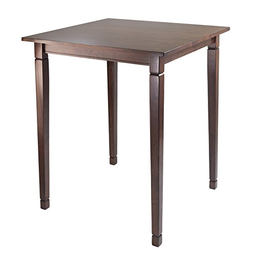 Classic Design Taper Leg Dining Pub High Table, Heavy and Sturdy Solid Wood Materials Used for Construction, Very Easy to Put Together, Antique Walnut Finish, Long Lasting Furniture + Expert Guide