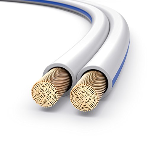 PureLink Lautsprecherkabel OFC 2x4,00mm² (0,10mm), 30,0m, weiß mit blauer Kennlinie