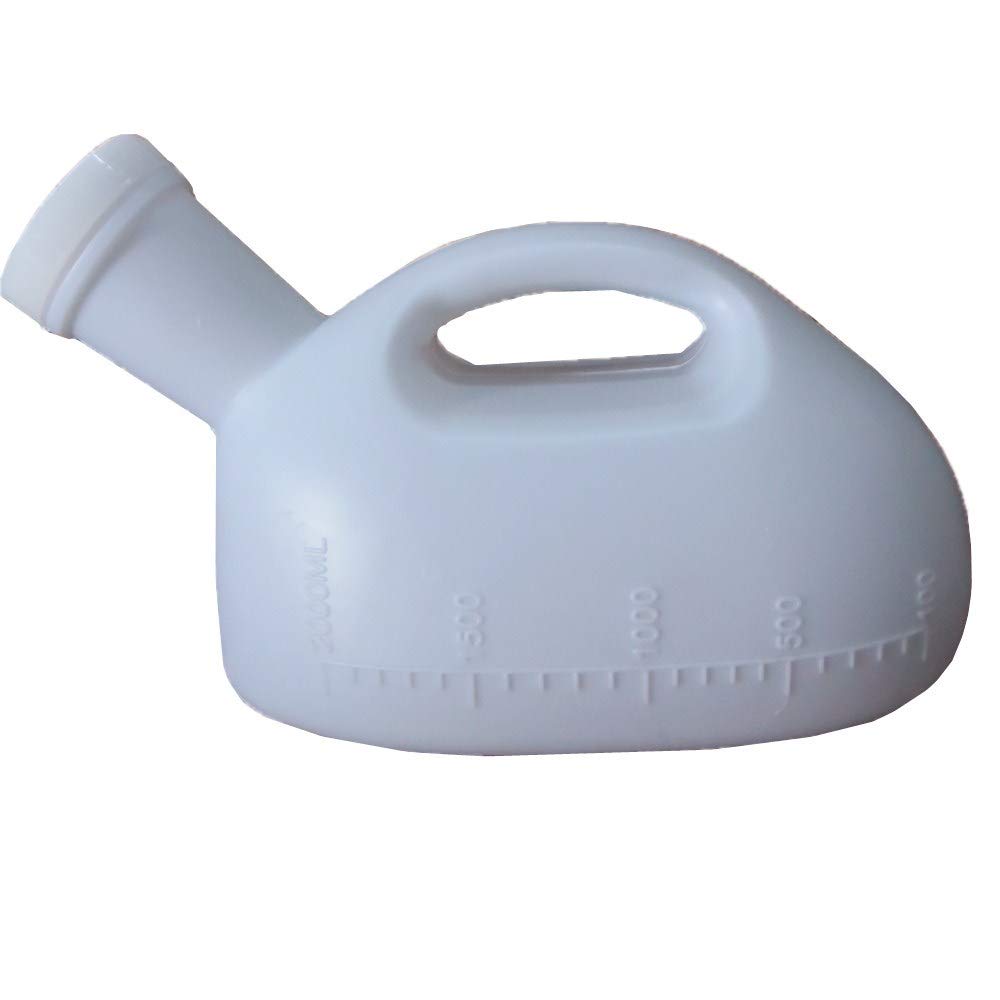 YUMSUM 2000ML Male Urinal Portable Mens Potty Pee Bottle Collector Travel Toliet (White)
