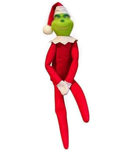 Toyland Elfo Travieso De Peluche – 35 Cm Con Gorro Y Piernas De Punto, Cara De Vinilo Y Manos Adhesivas, Decoración Navideña Divertida Para Niños +3 Años
