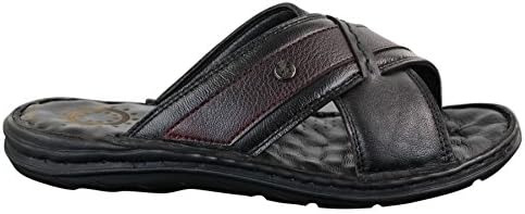 Mens Pure Real Leather Flip Flops Slip On Slippers Premium Comfort Waterproof Sandals