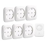 Puck Lights with Remote Control,Goldmore 6 Pack LED Tap Lights Battery-powered Touch Lights-Kitchen Under Cabinet Lighting,Stick on Push Lights for Closets,Pantries-White