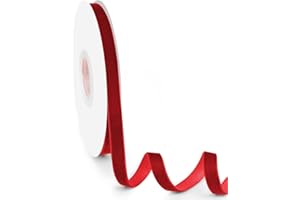 Isaspire 3/8" Wide Velvet Ribbon, 10 Yards - Thin Red Velvet Ribbon on Spool for Crafts, Gift Wrapping, DIY, Hair Bows, Wedding Invitations, Parties, Valentine's Day, and Christmas