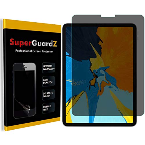 for iPad Pro 11 (2018) Screen Protector [Privacy Anti-Spy], SuperGuardZ, Anti-Glare, Anti-Scratch, Anti-Bubble [Lifetime Replacement] + LED Stylus Pen