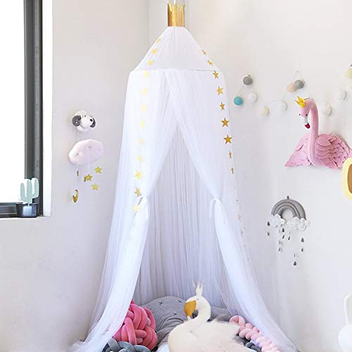 Dix-Rainbow-Princess-Bed-Canopy-Yarn-Play-Net-for-Kids-Baby-Bed-Children-Round-Dome-Tent-Indoor-Outdoor-Castle-Hanging-Decoration-Reading-Canvas-White