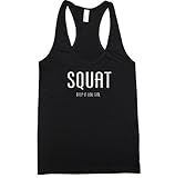 FTD Apparel Women's Squat Drop It Low Girl Racerback Tank Top