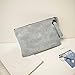Hunputa Women Leather Handbag Clutch Evening Bag Simple Retro Envelope Package (Gray)