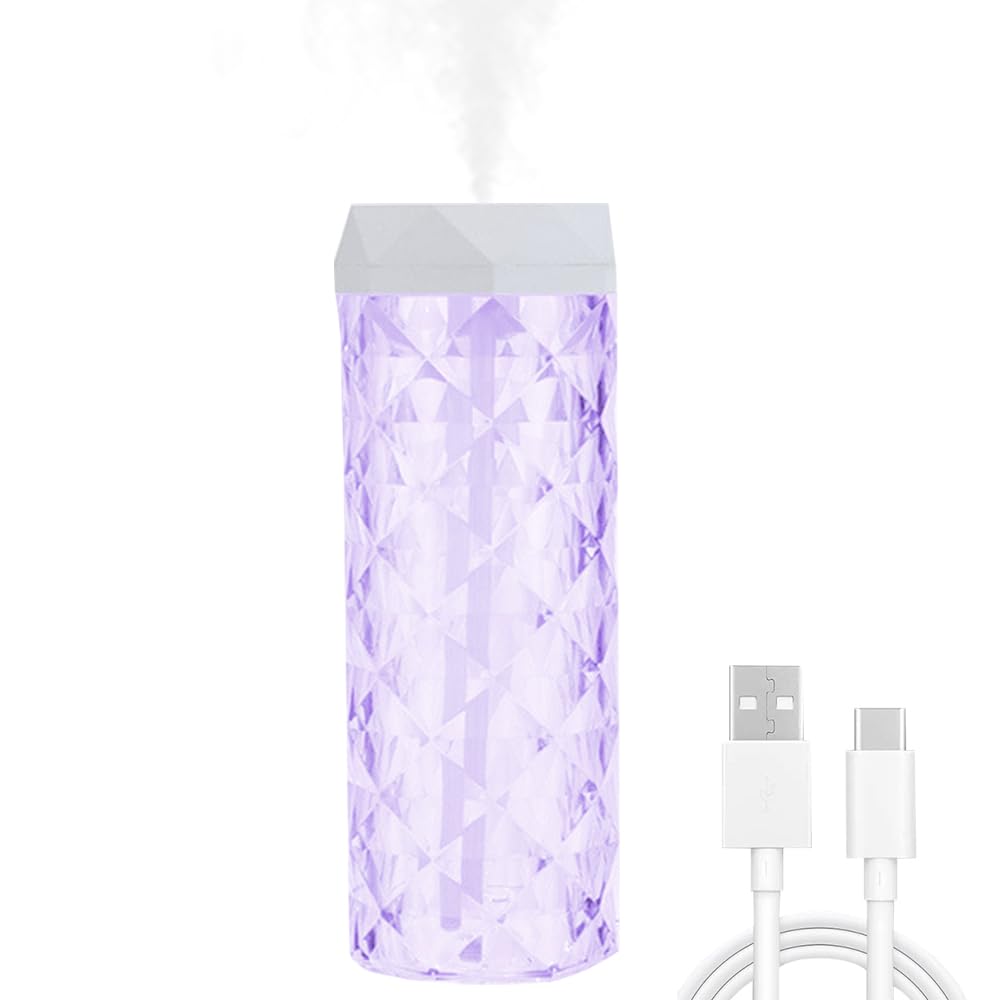 Photo 1 of USB Desktop Crystal Humidifier 1000ml with 7 Colors LED Night Light, No Noise Suitable for Home, Office, Desk, Bedroom and Babies Room and No Battery (1000ml)
