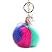 BUYITNOW Cute Rainbow Unicorn Keychain Soft Faux Fur Ball Keyring Bag Hanging Pendant, #2, One Size