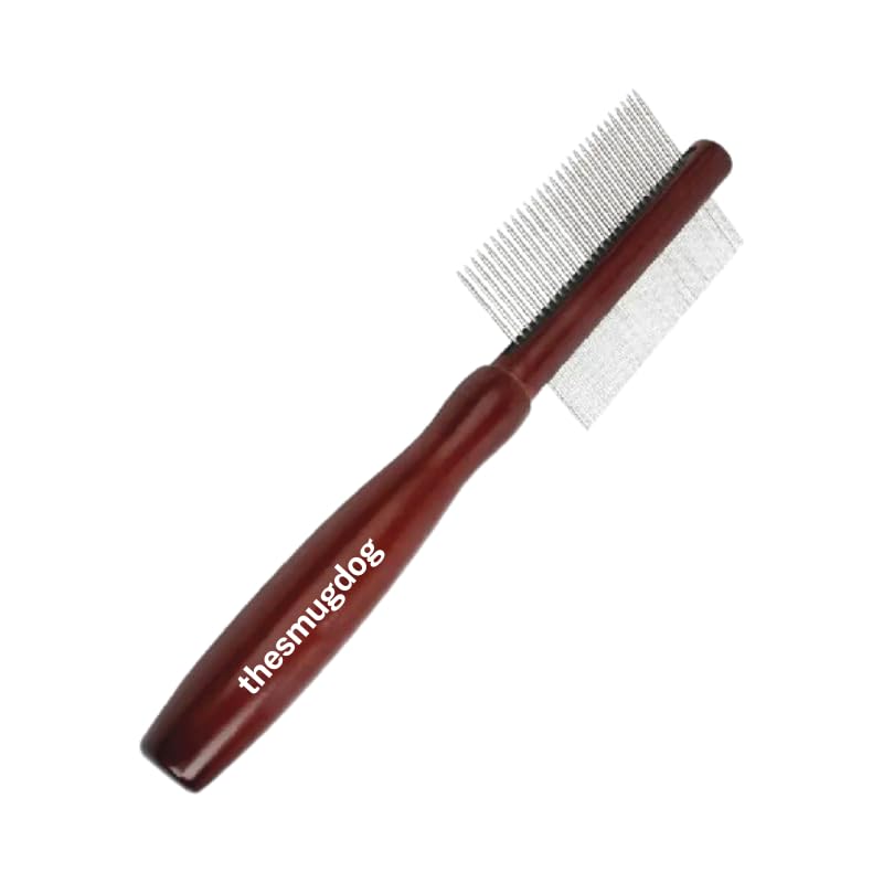 The Smug Dog Double Sided Comb for Grooming - Perfect for Labradoodle & All Types of short haired and long haired dogs. Perfect for Detangling With Wide & Fine Teeth