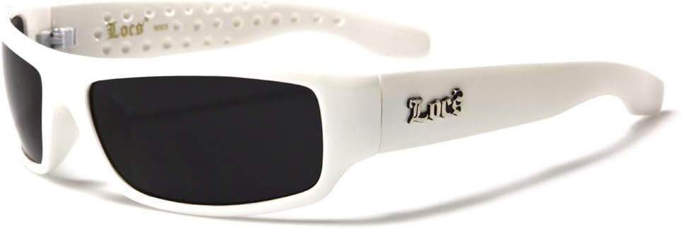New Locs Rectangle Slim Style - Black or White Frame with Bandana Pattern Dark Lenses - SDK SUNGLASSES - 100% UV400 UVA UVB Protection - Men Women Unisex - Solid Bulky Rap Gangsta Stylish Sleek Shades