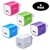 Single Port USB Wall Charger, NINIBER 5-Pack Charging Block Box Cube Brick Base Adapter Compatible iPhone XR XS Max X 8 6 6s 5s 5 6 7 SE 5C Plus iPad Samsung Galaxy S6 LG Sony Motorola OnePlus Google