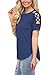 Astylish Women Sexy Cold Shoulder Cut Out Blouse Casual T Shirt Tops Blue Small