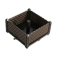 CLICIC 15.7x15.7x8.6 inch Raised Garden Bed Free Assembly Flower Pot Box Container Indoor Outdoor for Backyard Porch Home Garden Decoration Gifts(Black)