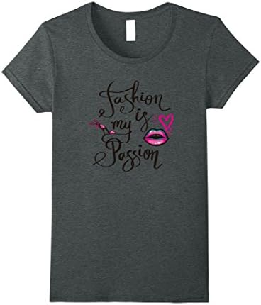 Womens Pink Hand Drawn Fashion Shoes Kiss Lips Heart Modern T-Shir XL Dark Heather