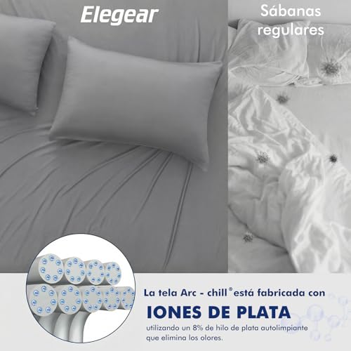 Elegear Cooling Blanket 200×220 cm, Summer Blanket with Silver Ions and Cooling Fibers ARC-Chill 3.0 Q-MAX>0.5, Instant Cooling, Hypoallergenic, Breathable And Lightweight, Dark Grey